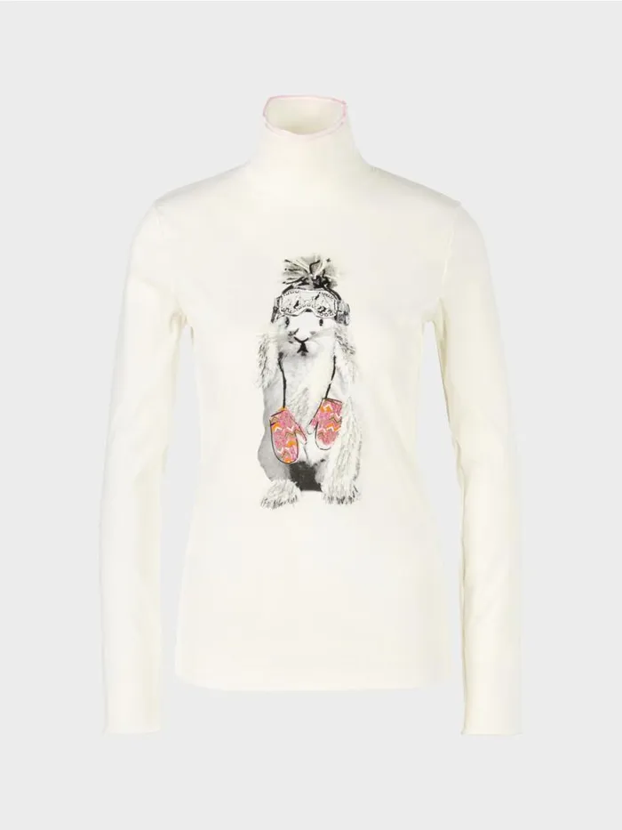 Damen Marc Cain Shirts and Tops TShirt Mit Applikation Offwhite