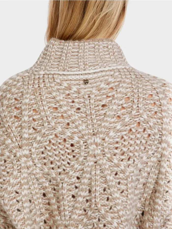 Damen Marc Cain Strick Oversized Sweater Knitted In Germany Offwhite