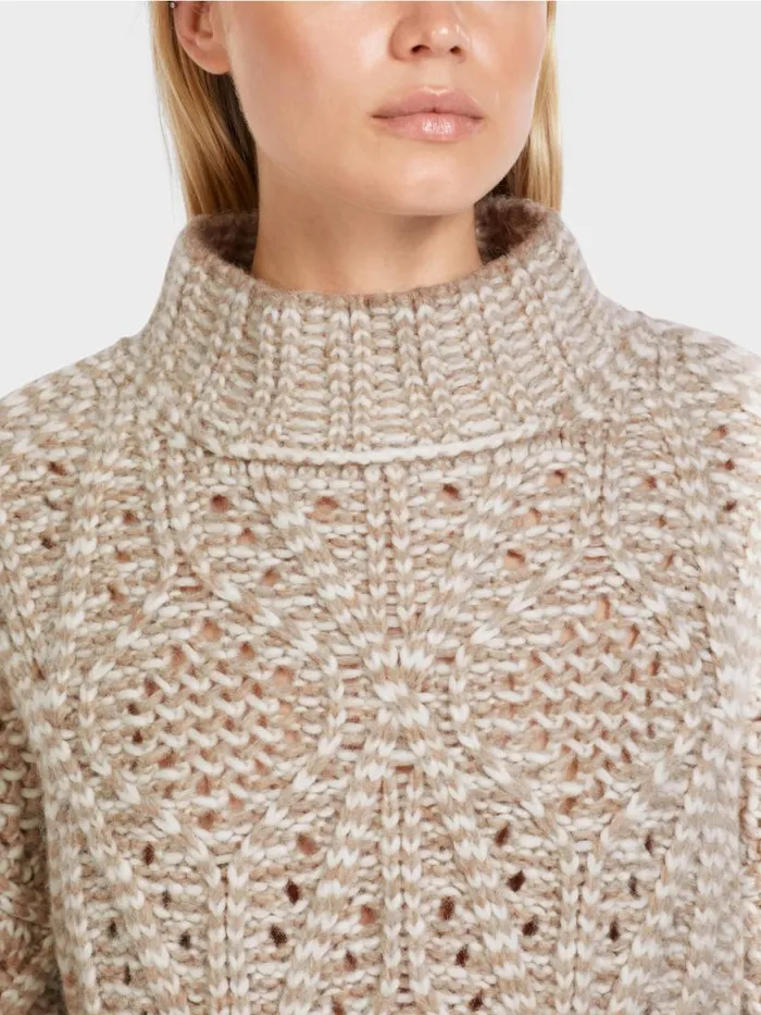 Damen Marc Cain Strick Oversized Sweater Knitted In Germany Offwhite
