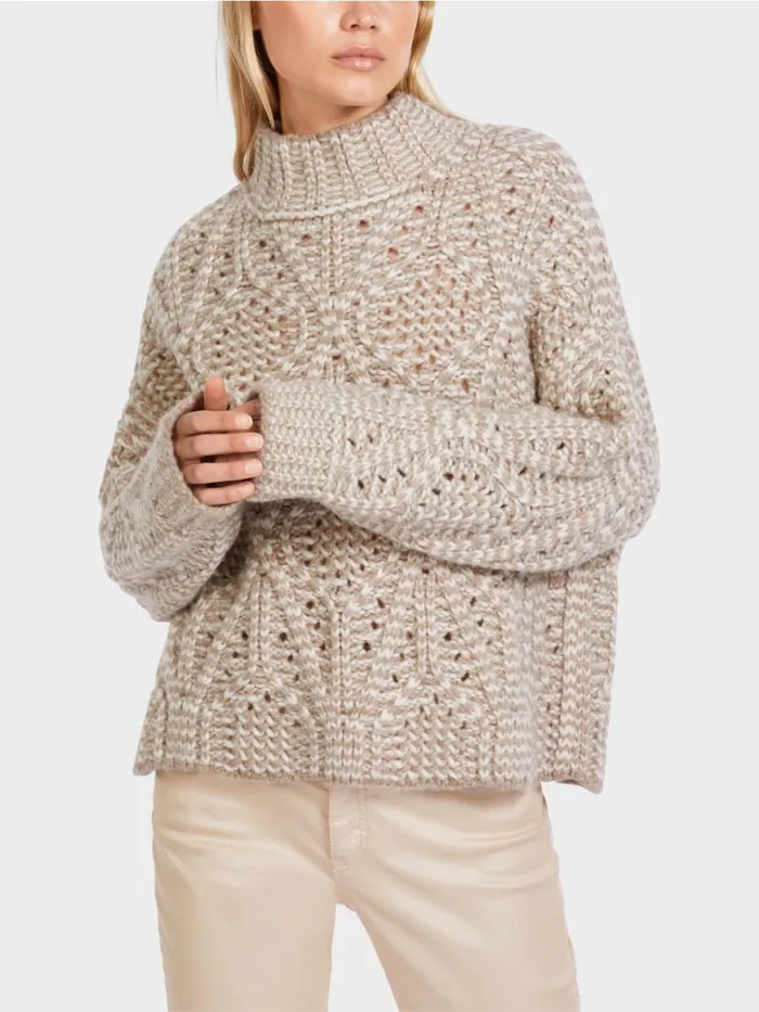 Damen Marc Cain Strick Oversized Sweater Knitted In Germany Offwhite