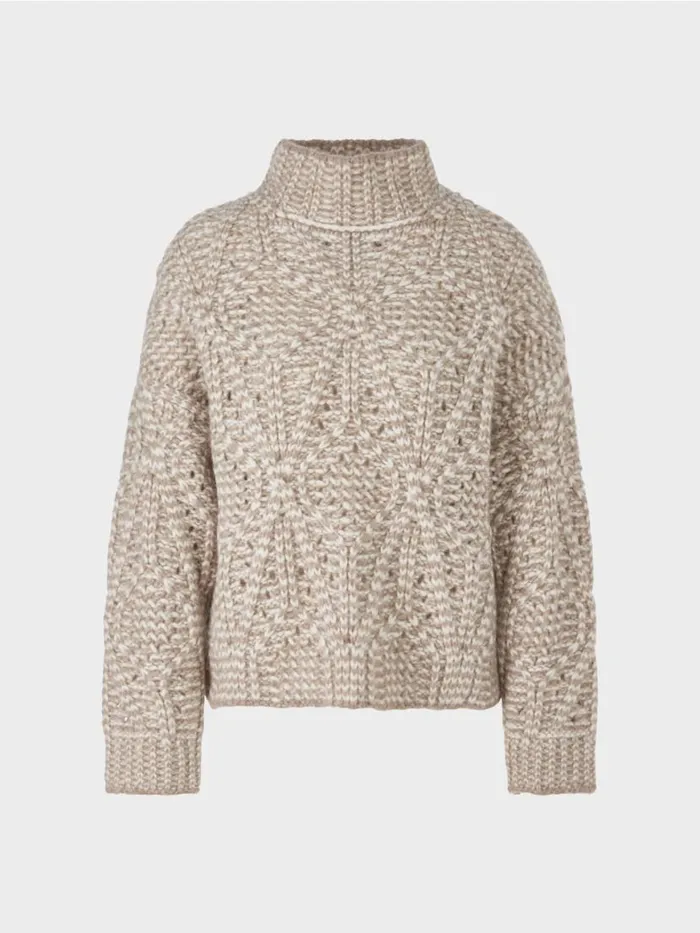Damen Marc Cain Strick Oversized Sweater Knitted In Germany Offwhite