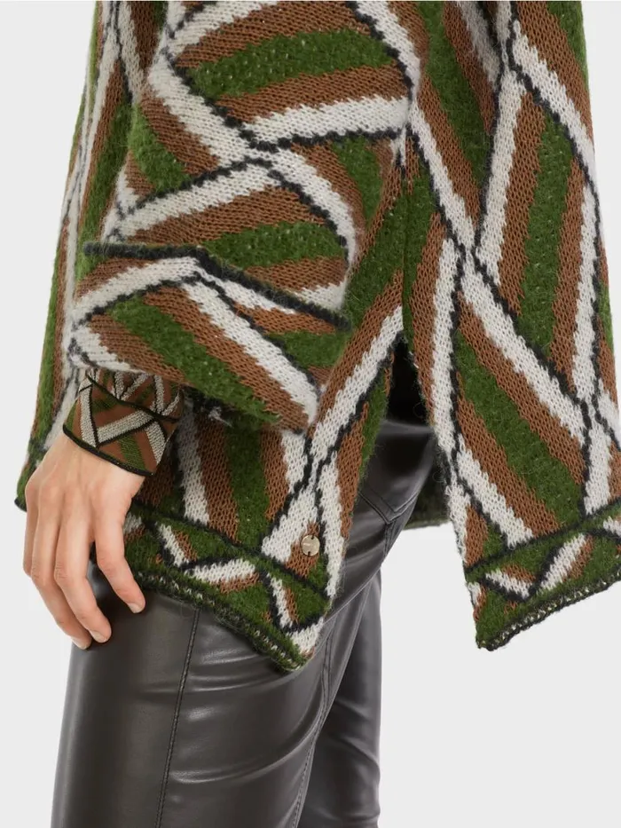 Damen Marc Cain Strick Weiter Sweater Knitted In Germany Orient Green