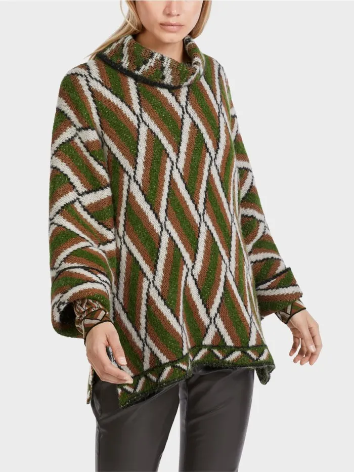 Damen Marc Cain Strick Weiter Sweater Knitted In Germany Orient Green