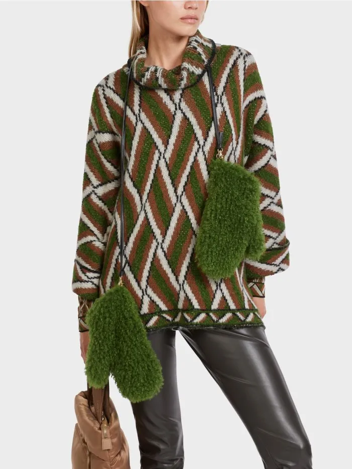 Damen Marc Cain Strick Weiter Sweater Knitted In Germany Orient Green