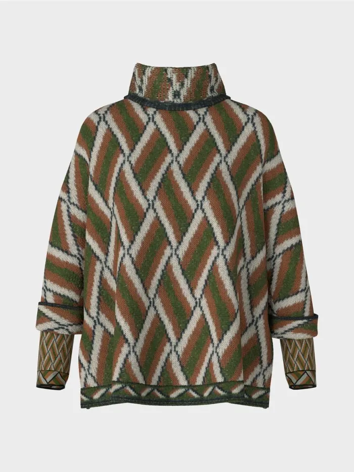 Damen Marc Cain Strick Weiter Sweater Knitted In Germany Orient Green