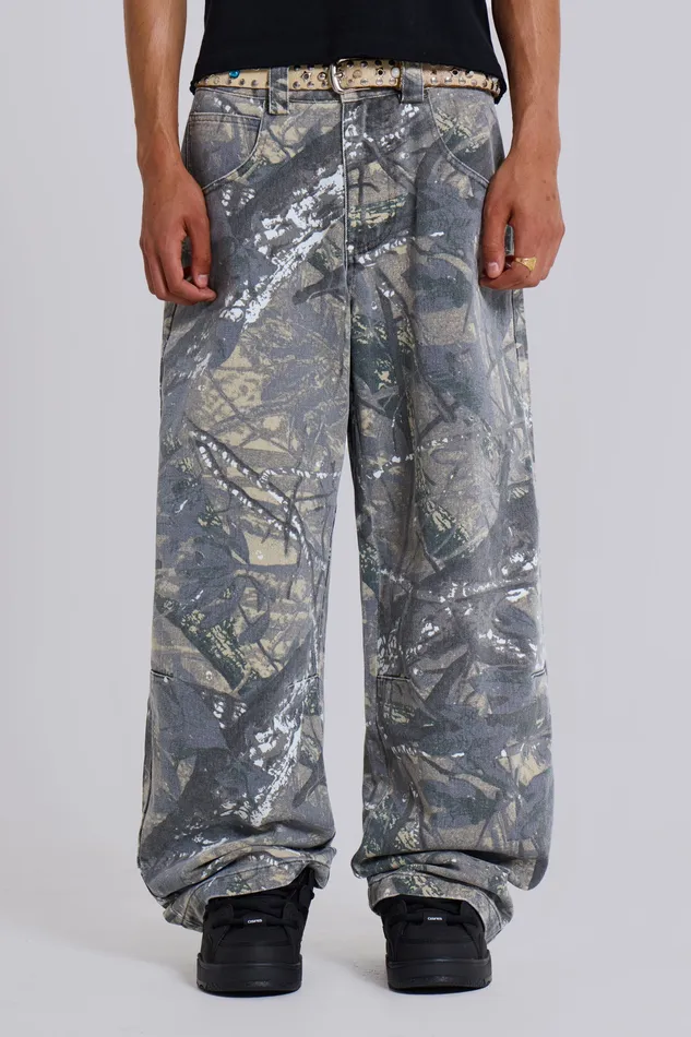 Denim Jaded London Men Forest Camo Colossus Jeans