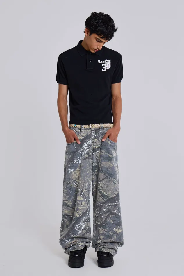 Denim Jaded London Men Forest Camo Colossus Jeans
