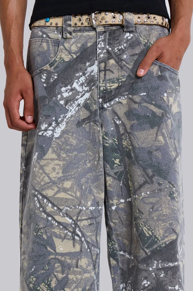 Denim Jaded London Men Forest Camo Colossus Jeans