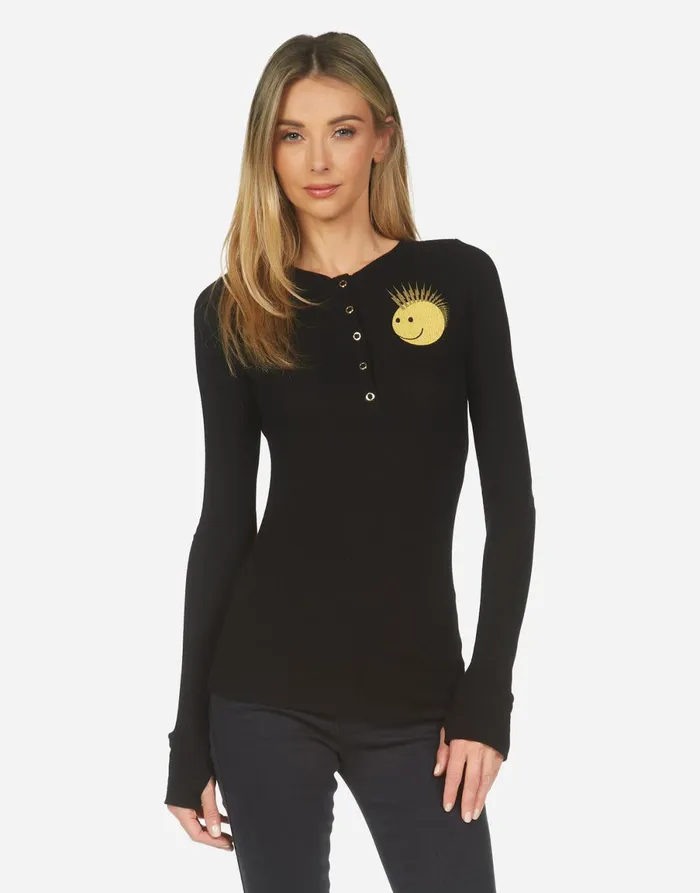Diem Punk Happy Eye Black Women039s Lauren Moshi Long Sleeve