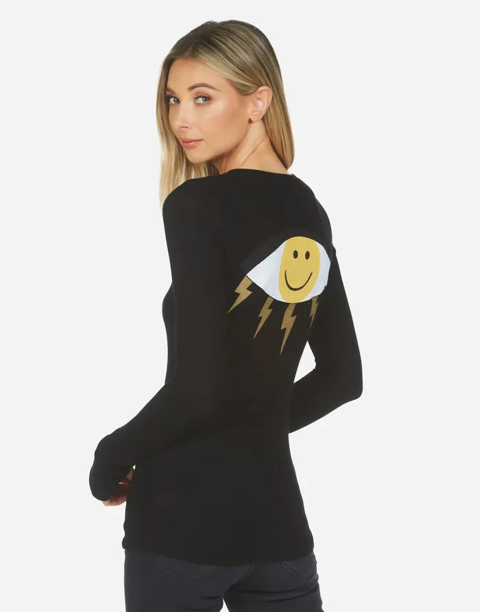 Diem Punk Happy Eye Black Women039s Lauren Moshi Long Sleeve