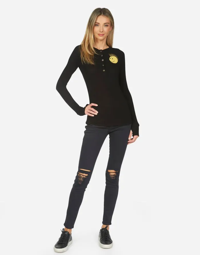 Diem Punk Happy Eye Black Women039s Lauren Moshi Long Sleeve