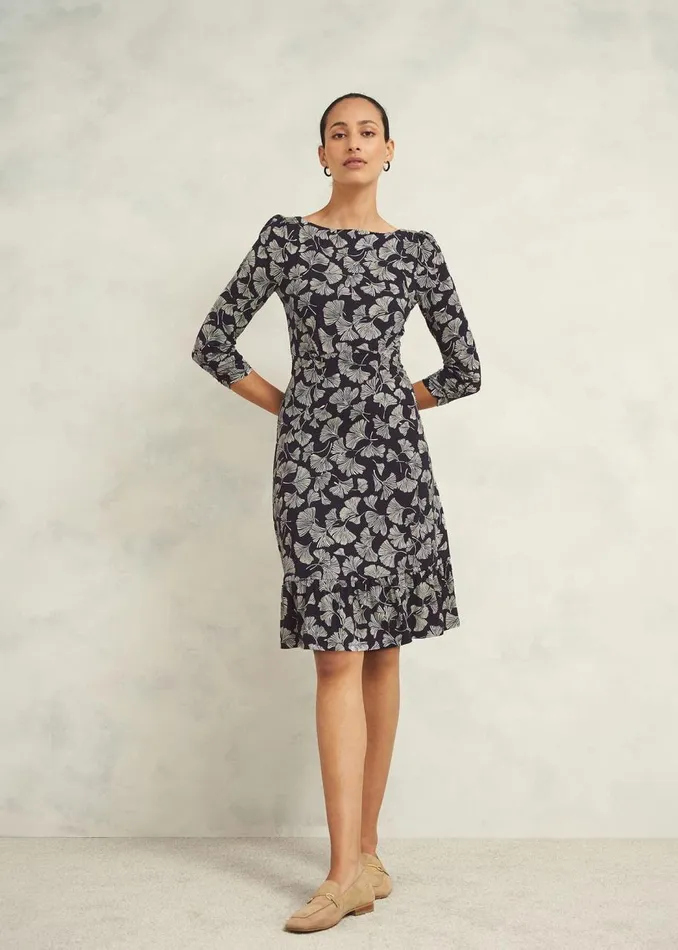 Dresses and Jumpsuits Women HOBBS Ginny Jersey Dress Navy Cream