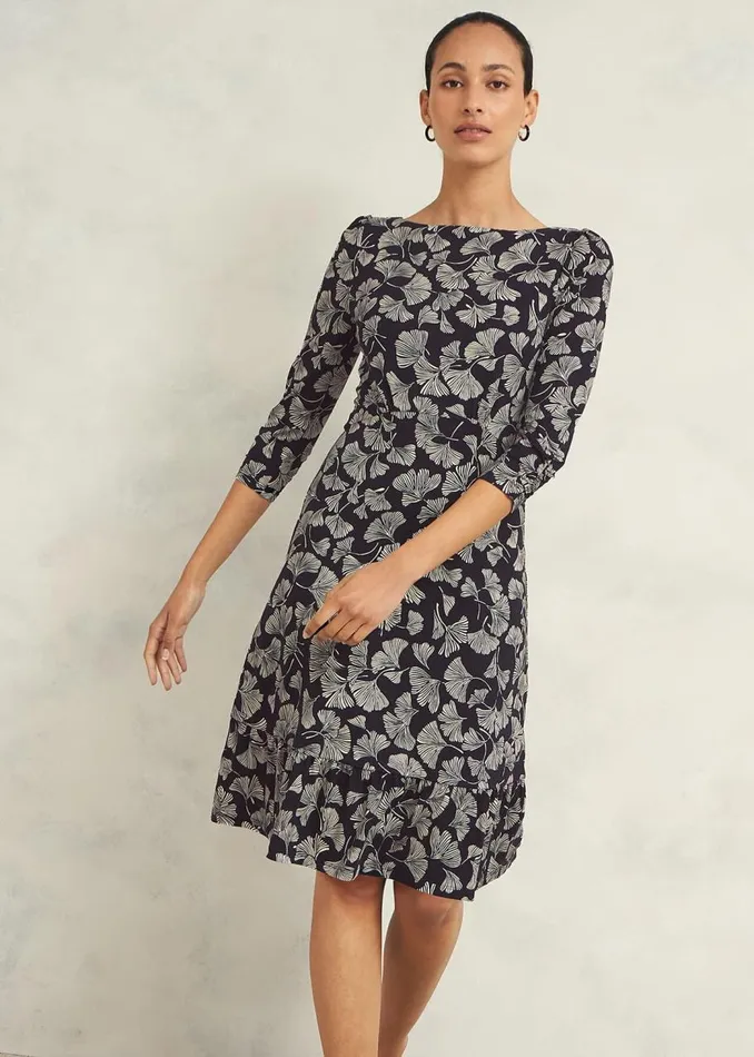 Dresses and Jumpsuits Women HOBBS Ginny Jersey Dress Navy Cream