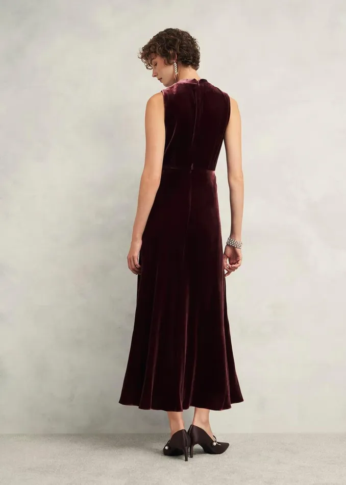Dresses and Jumpsuits Women HOBBS Isleworth Velvet Dress Cocoa Brown