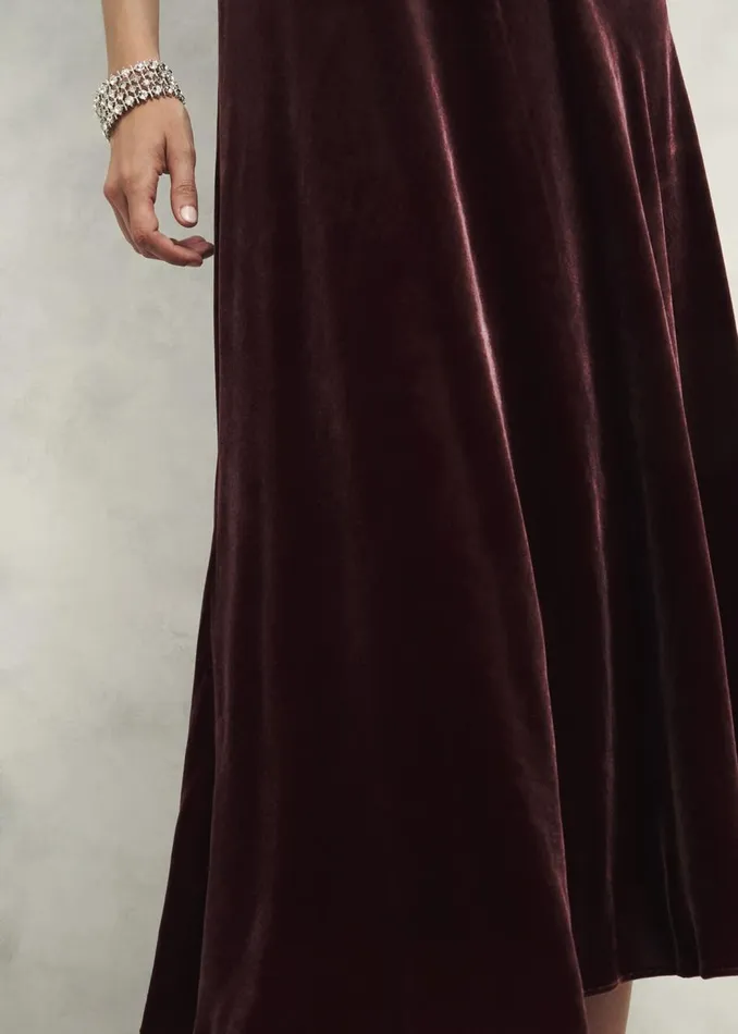 Dresses and Jumpsuits Women HOBBS Isleworth Velvet Dress Cocoa Brown