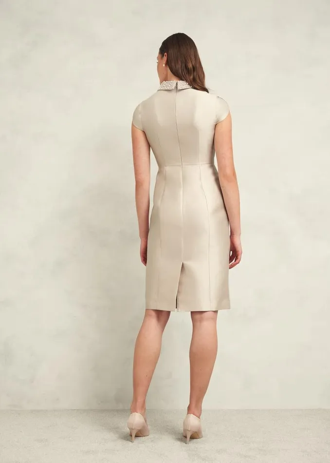 Dresses and Jumpsuits Women HOBBS Katherine Wool Silk Dress Oyster