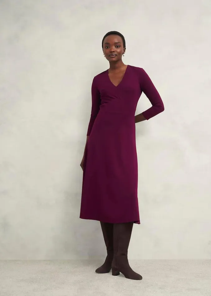 Dresses and Jumpsuits Women HOBBS Mirabel Ponte Dress Warm Plum