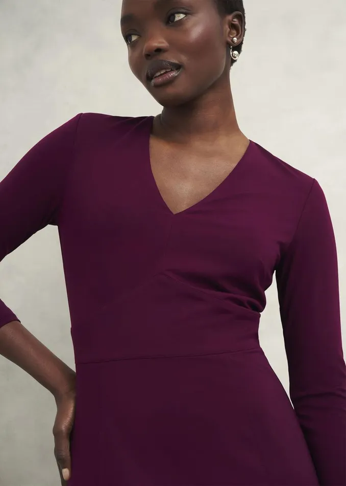Dresses and Jumpsuits Women HOBBS Mirabel Ponte Dress Warm Plum