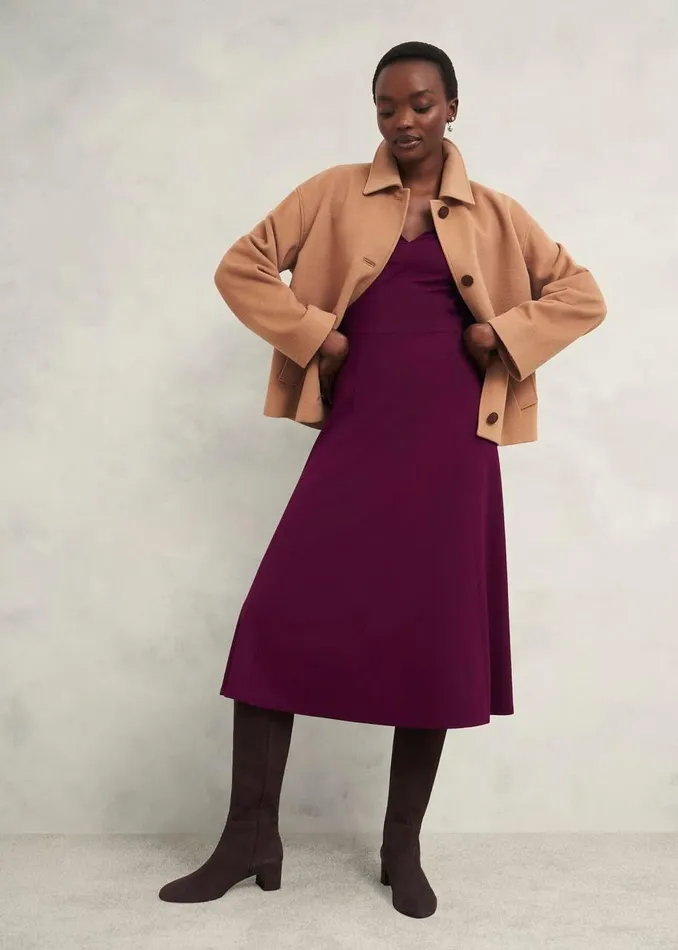 Dresses and Jumpsuits Women HOBBS Mirabel Ponte Dress Warm Plum