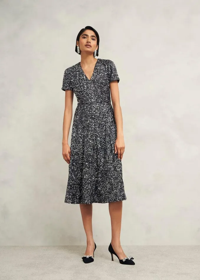 Dresses and Jumpsuits Women HOBBS Tatiana Sequin Dress Black Silver