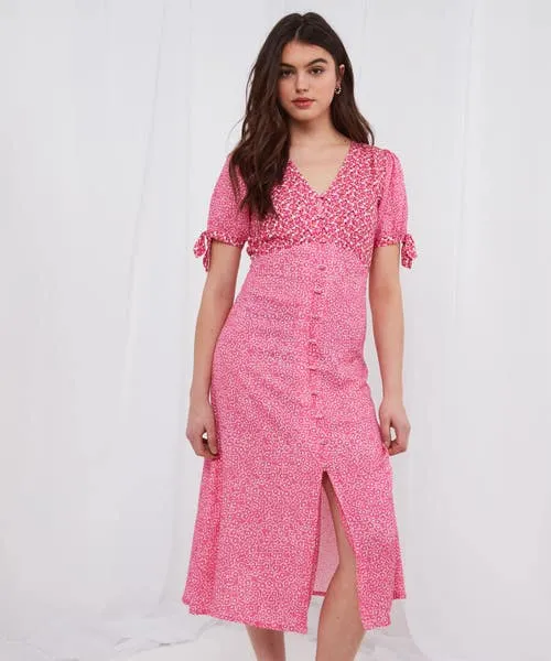 Dresses Lucy Mix and Match Midi Dress Pink Joebrowns Apparel