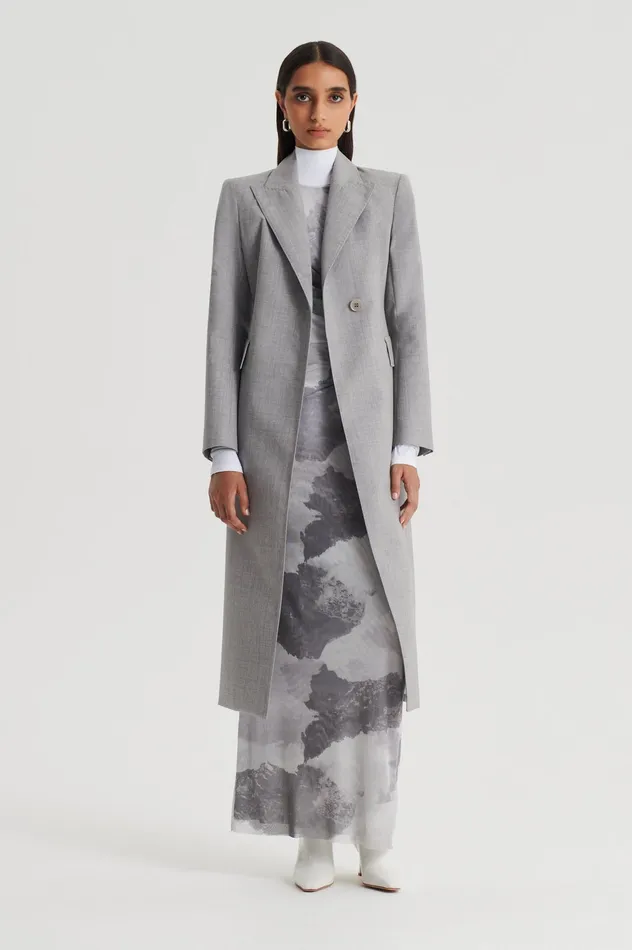 Dresses MESH CLOUD PRINT DRESS GREY Scanlan Theodore Women
