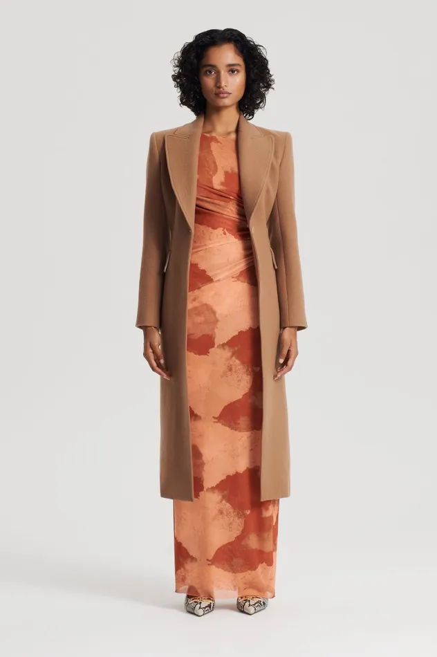 Dresses Scanlan Theodore Women MESH CLOUD PRINT DRESS TAN