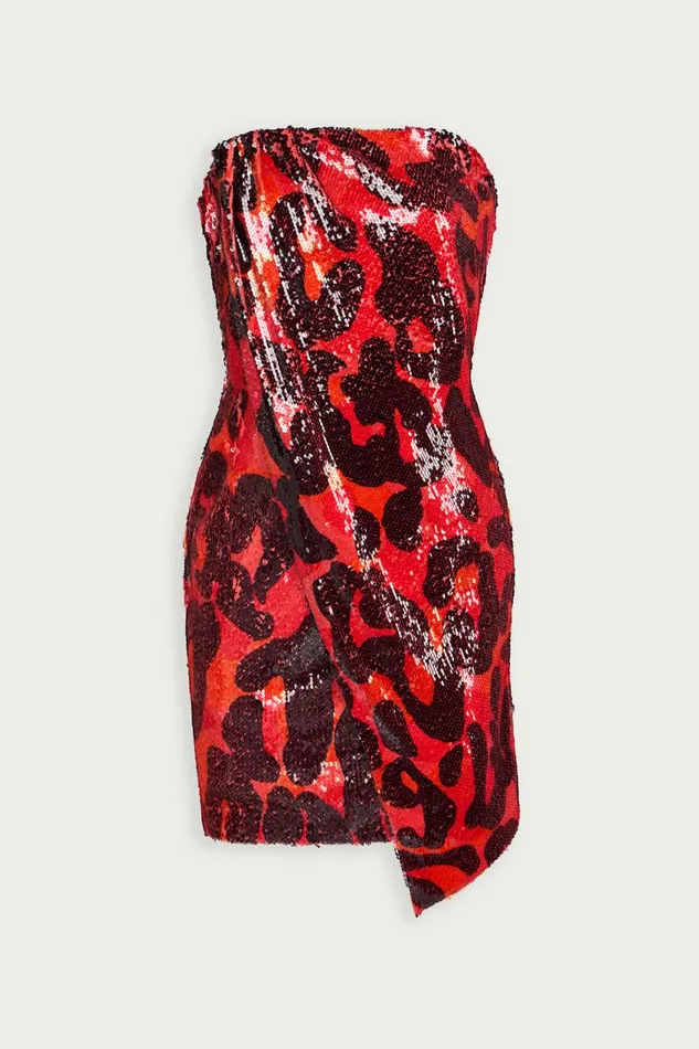 Dresses Women Halston Ari Dress In Printed Sequin Leopard Degrade