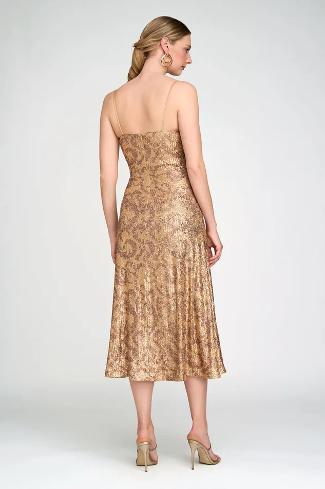 Dresses Women Halston Essence Gown In Leo Sequin Gold