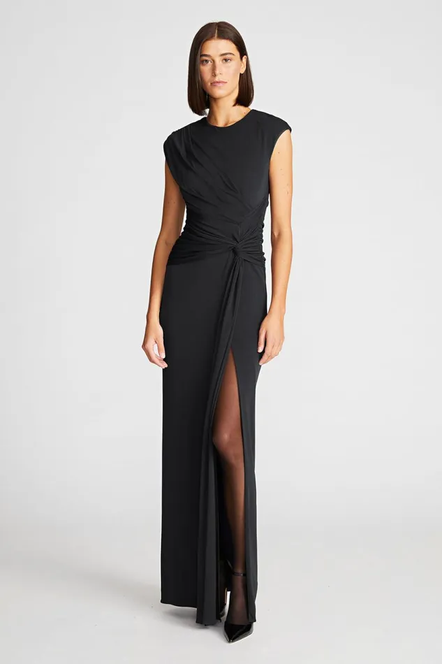 Dresses Women Halston Giovanna Gown In Matte Jersey Black