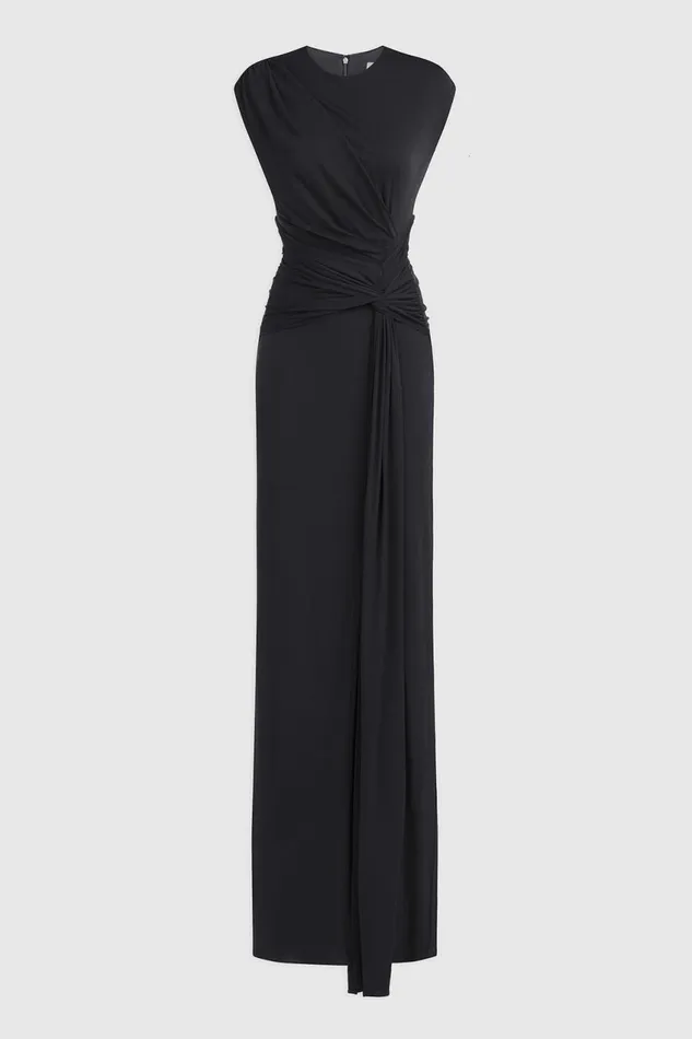Dresses Women Halston Giovanna Gown In Matte Jersey Black