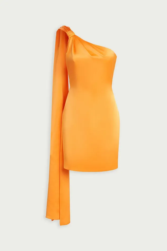 Dresses Women Halston Jax Dress In Satin Tangerine