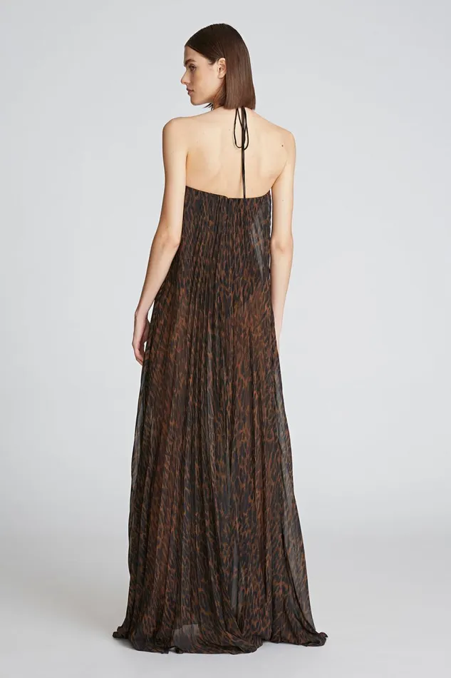 Dresses Women Halston Mariana Gown In ScubaChiffon Leopard Print