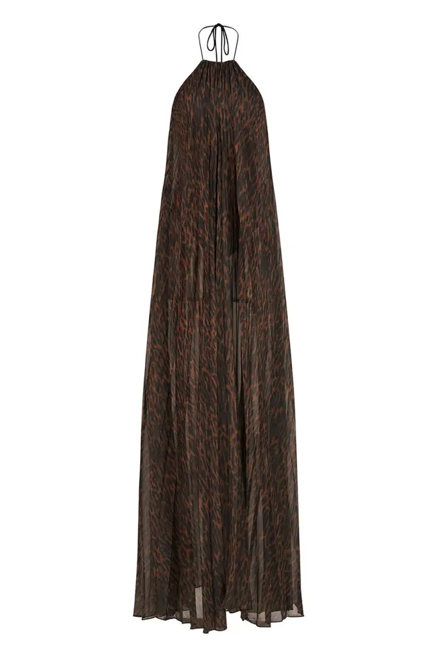 Dresses Women Halston Mariana Gown In ScubaChiffon Leopard Print