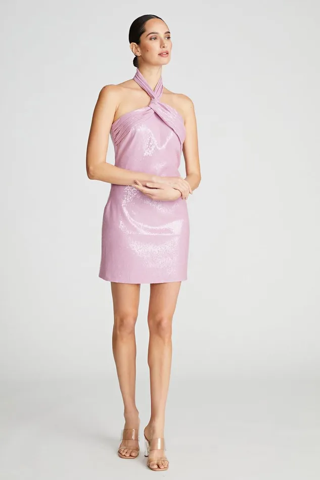 Dresses Women Halston Sarena Dress In Stretch Sequin Wisteria