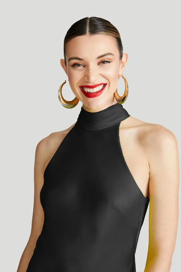 Dresses Women Halston Speranza Gown In Satin Black