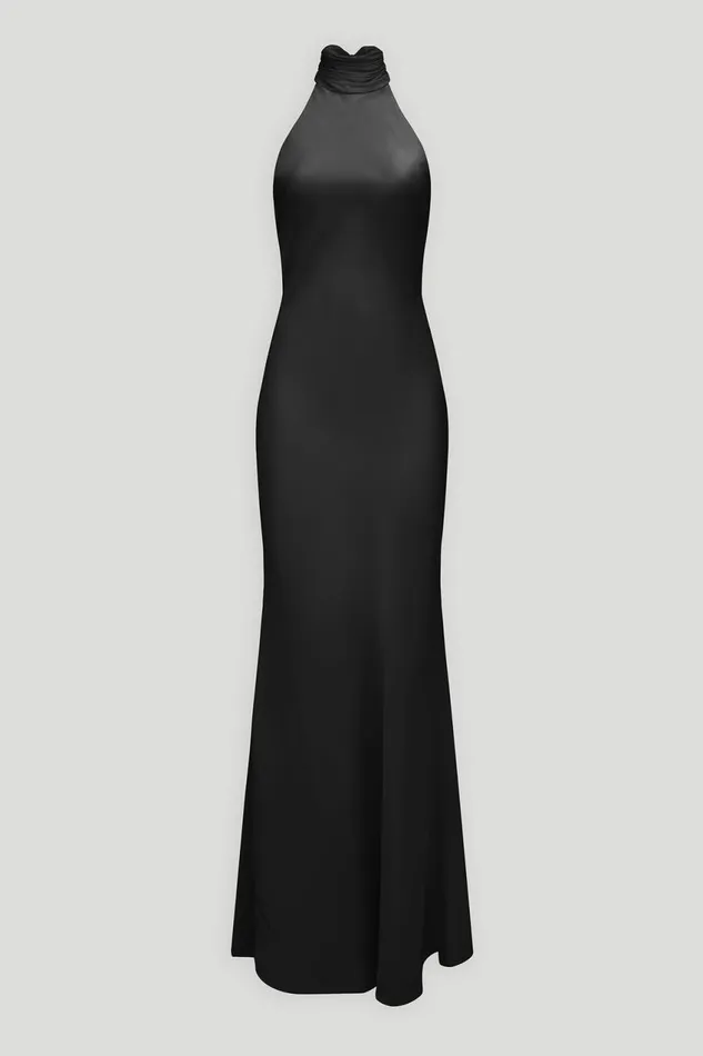 Dresses Women Halston Speranza Gown In Satin Black