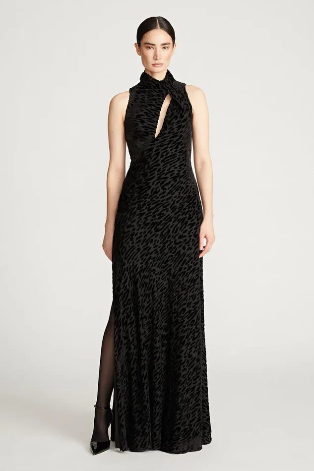 Dresses Women Halston Uma Gown In Devoree Black