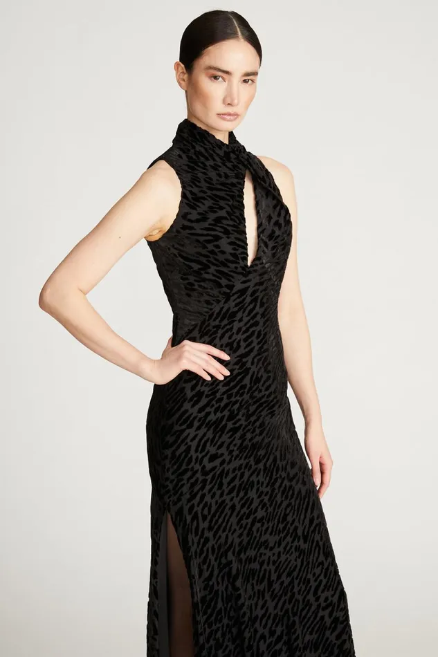 Dresses Women Halston Uma Gown In Devoree Black