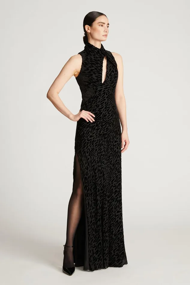 Dresses Women Halston Uma Gown In Devoree Black