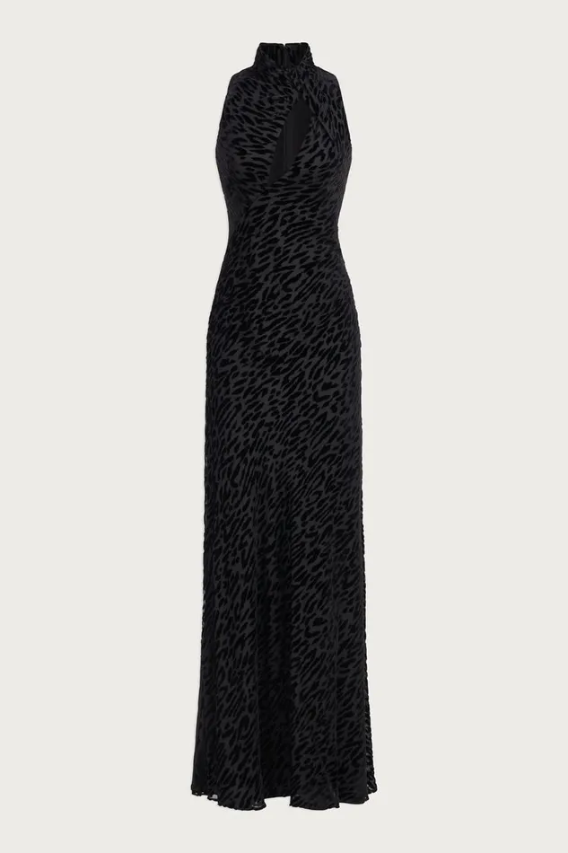 Dresses Women Halston Uma Gown In Devoree Black