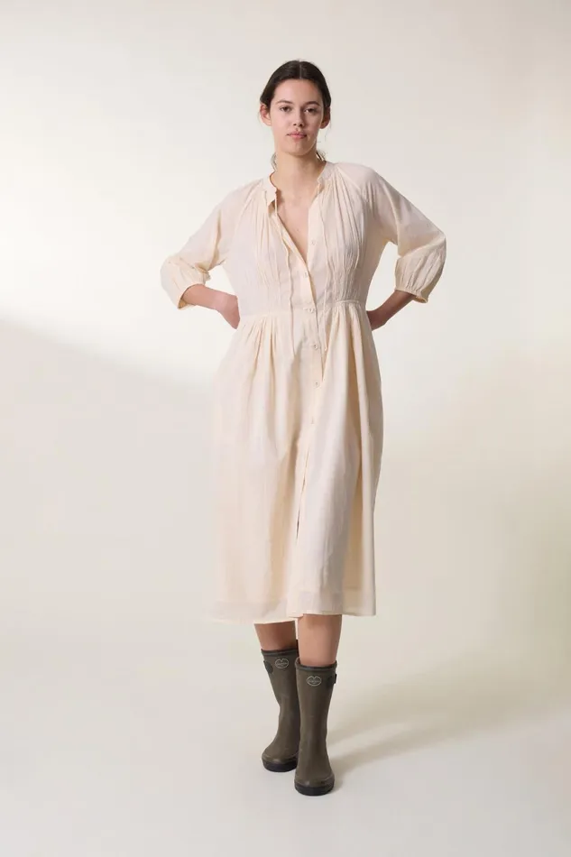 Dresses Women Leon and Harper Roudy Plain Dress Ecru