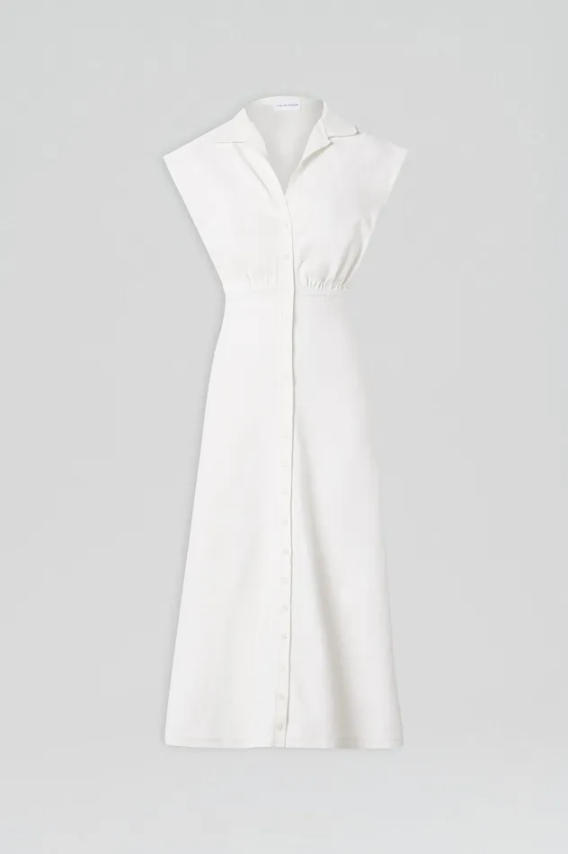 Dresses Women Scanlan Theodore CREPE KNIT SHIRT DRESS CREAM