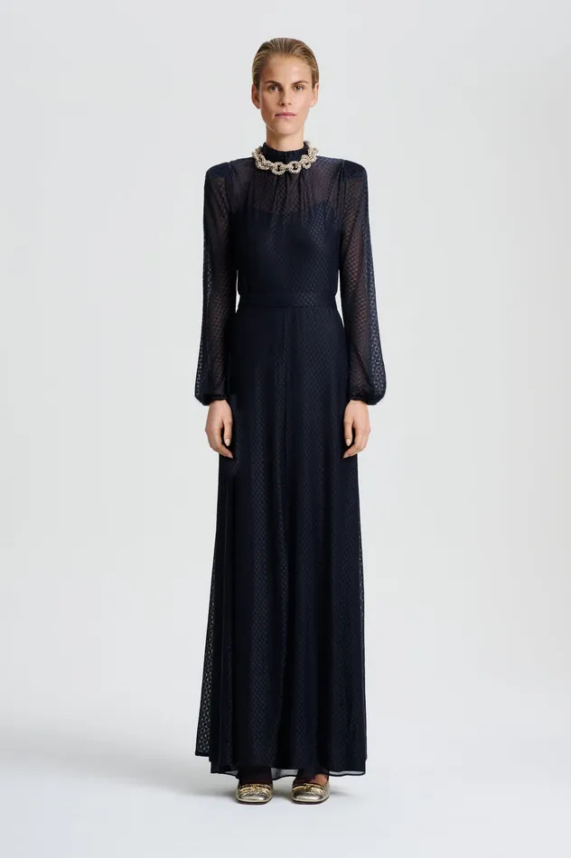 Dresses Women Scanlan Theodore FRENCH LACE DRESS NAVY