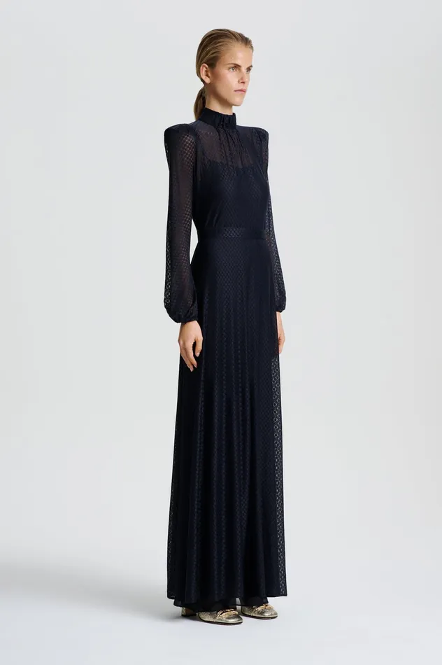 Dresses Women Scanlan Theodore FRENCH LACE DRESS NAVY
