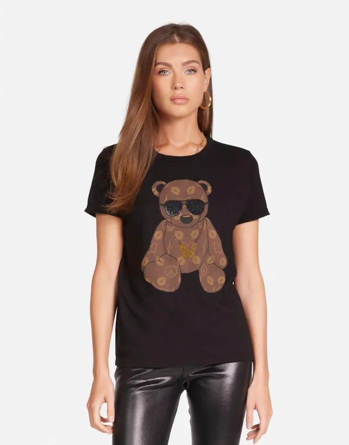 Edda Designer Bear Black Women039s Lauren Moshi Short Sleeve