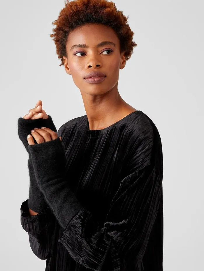 Eileen Fisher Accessories Cashmere Silk Bliss Glovelettes Black 8211 Shop