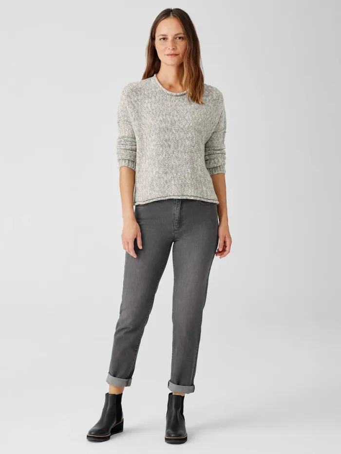 Eileen Fisher Denim Organic Cotton Stretch HighWaisted Jean Carbon 8211 Shop
