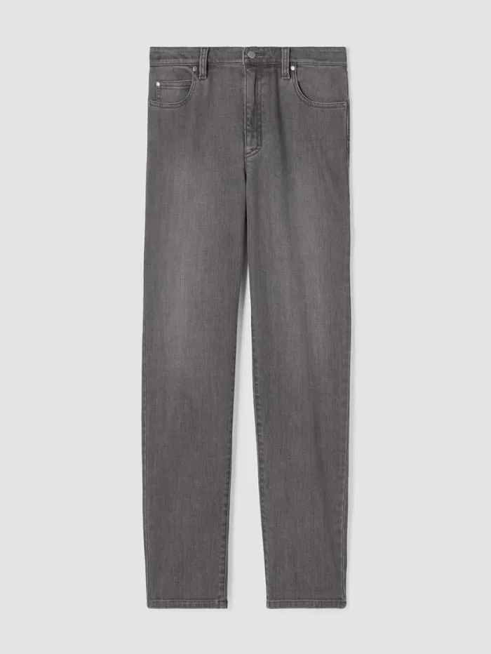 Eileen Fisher Denim Organic Cotton Stretch HighWaisted Jean Carbon 8211 Shop