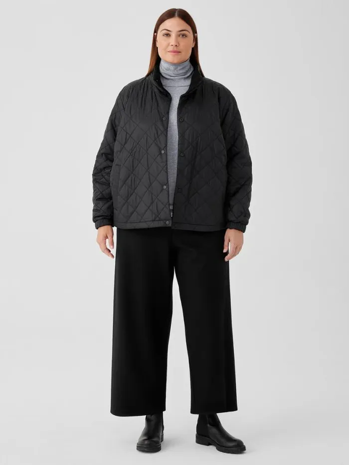 Eileen Fisher Extended Sizing 1X3X Eggshell Recycled Nylon Reversible Jacket Black 8211 Shop